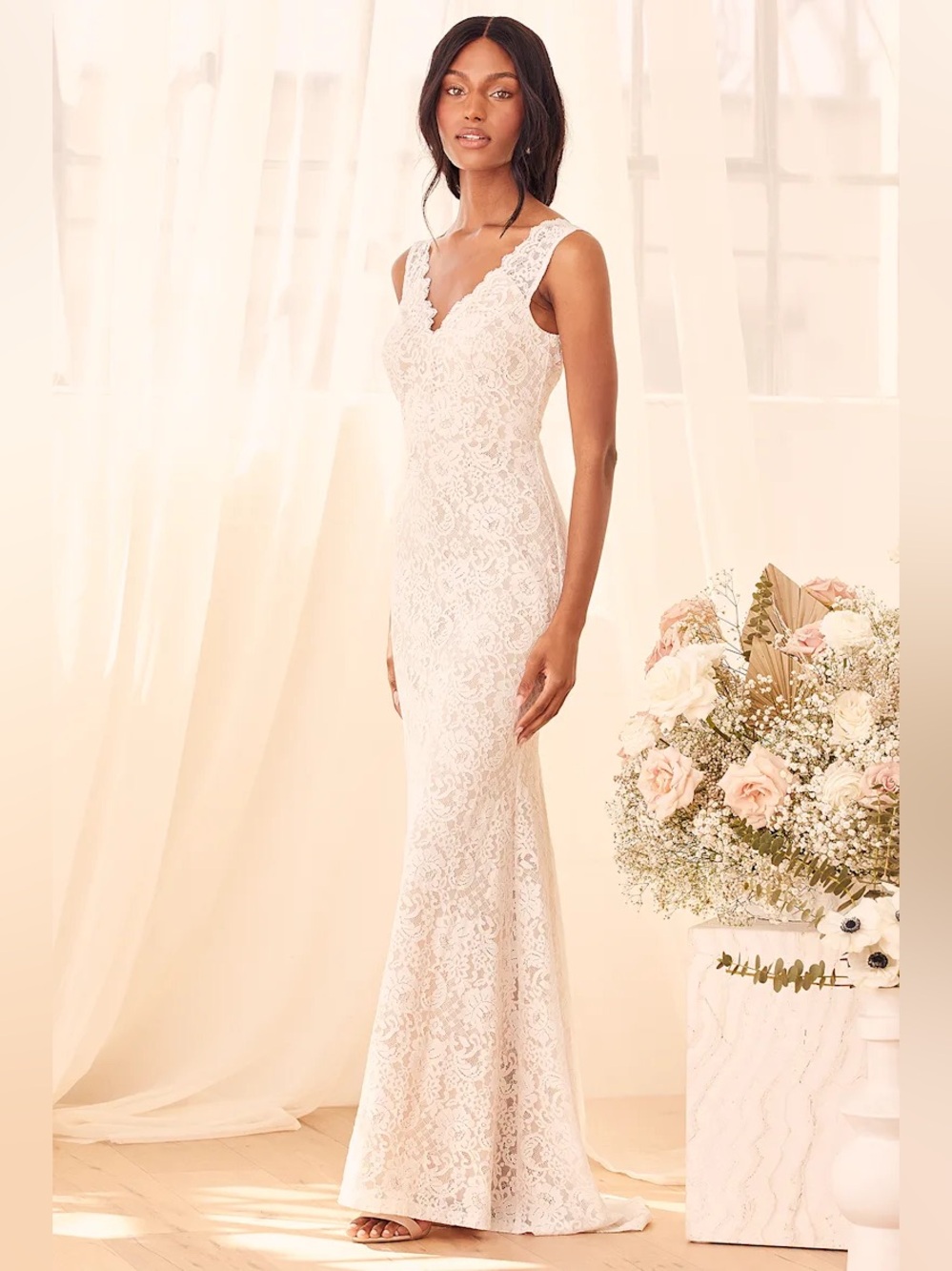 💎 Spectacular Lace Mermaid Maxi Wedding Dress